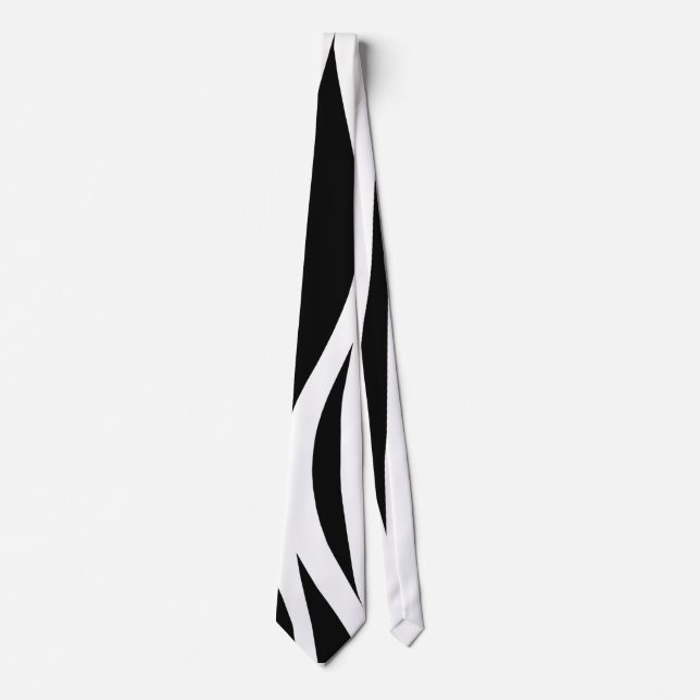 Black and White Stripes Neck Tie (Front)