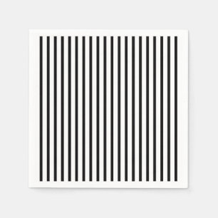Black and White Stripes Paper Napkins