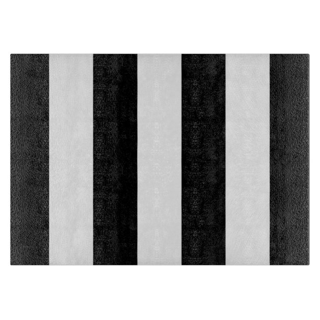 Black and White Stripes Pattern Cutting Board (Front)