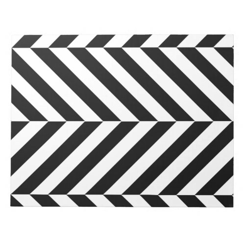 Black and white stripes pattern notepad