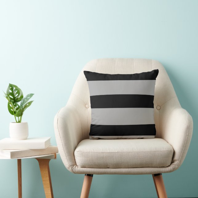Black and white stripes pattern throw pillow (Chair)
