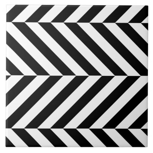 Black and white stripes pattern tile