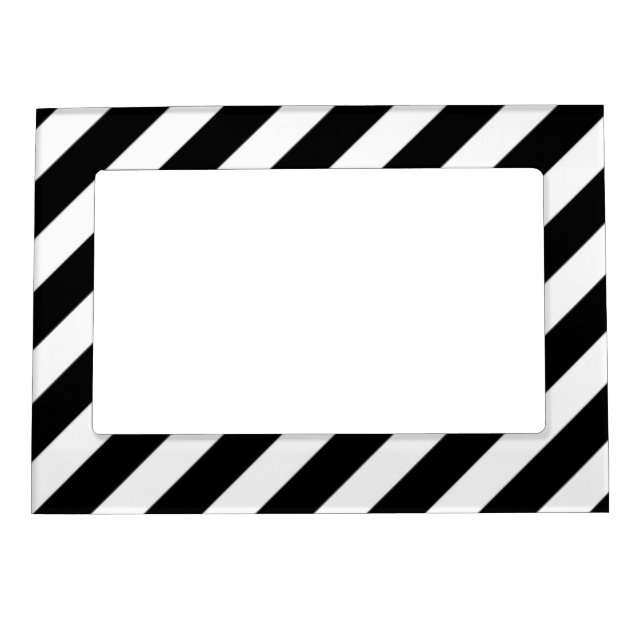 Black and White Stripes - Picture Magnetic Frame (Front)