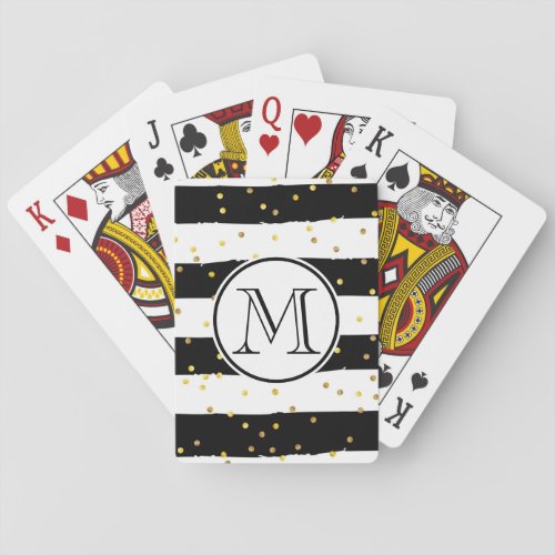 Black and White Stripes Poker Cards