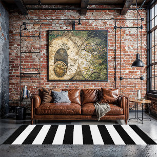 Black and White Stripes Rug