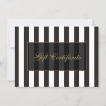 Black and White Stripes Salon Gift Certificate