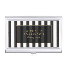 Black and White Stripes Salon III Card Case
