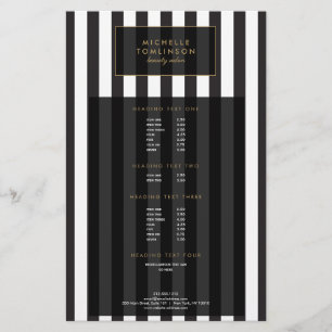 Black and White Stripes Salon III Flyer