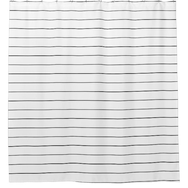 Black and White Stripes Shower Curtain (Front)