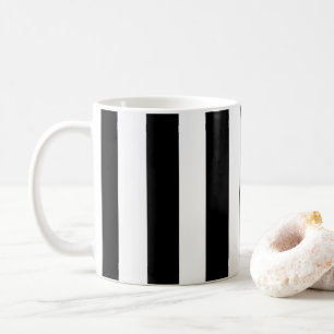 Black and white stripes simple cafe mug