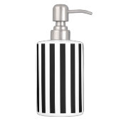 Black and White Stripes Soap Dispenser & Toothbrush Holder (Right)