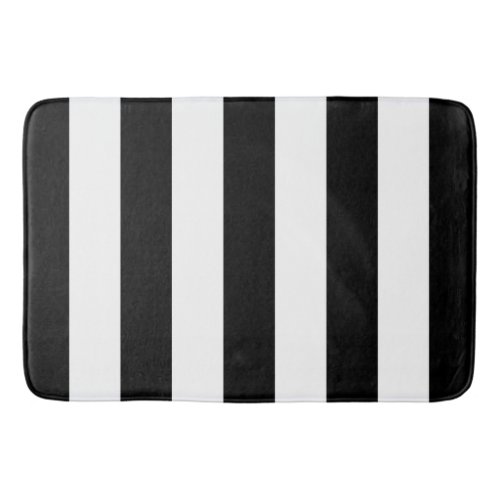 Black and White Stripes Striped Pattern Lines Bath Mat