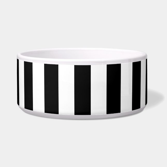Black and White Stripes, Striped Pattern, Lines Bowl (Front)