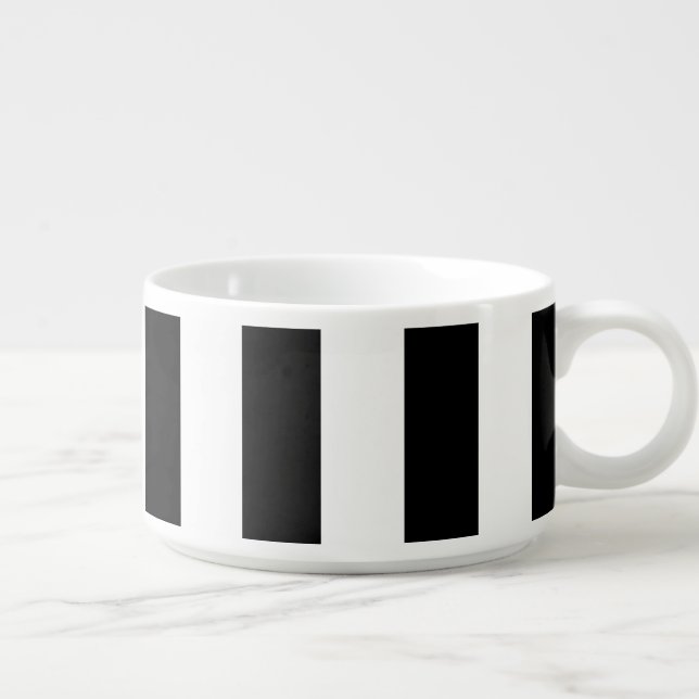 Black and White Stripes, Striped Pattern, Lines Bowl (Left)
