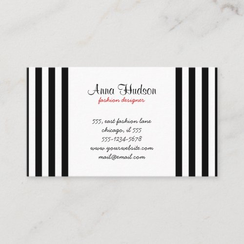Artistic Abstract Lines Stripes White Black Business Card Templates