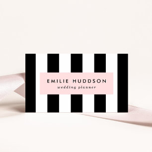 Black and White Stripes, Striped Pattern, Lines Business Card