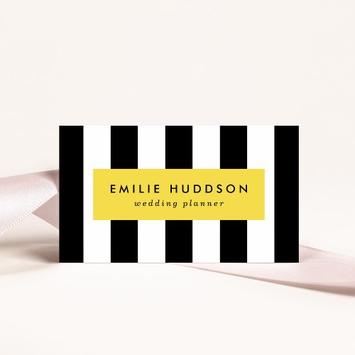Black and White Stripes Striped Pattern Lines Business Card