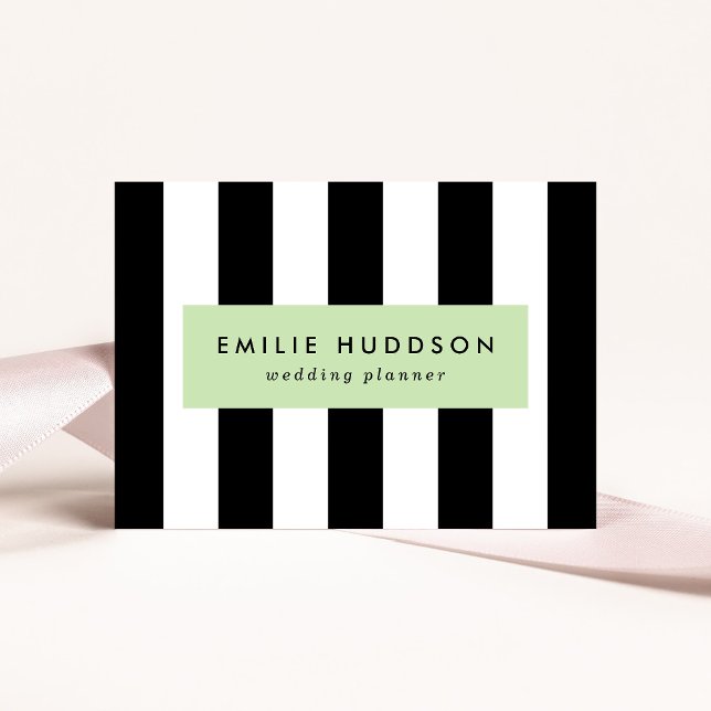 Black and White Stripes, Striped Pattern, Lines Business Card (Creator Uploaded)