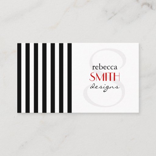 Customizable Artistic Abstract Lines Stripes White Black Business Cards
