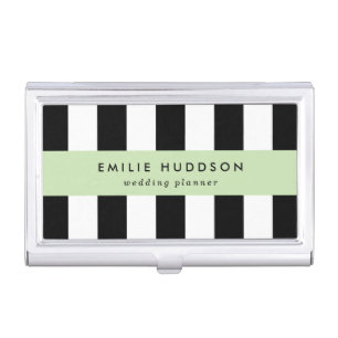 Black and White Stripes, Striped Pattern, Lines Business Card Case