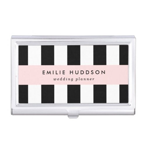 Black and White Stripes Striped Pattern Lines Business Card Case