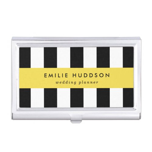 Black and White Stripes Striped Pattern Lines Business Card Case