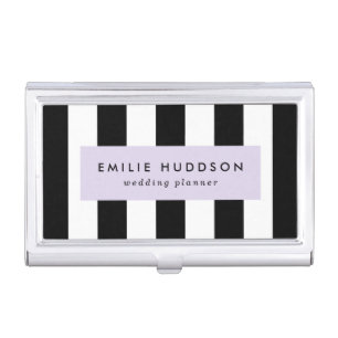 Black and White Stripes, Striped Pattern, Lines Business Card Case