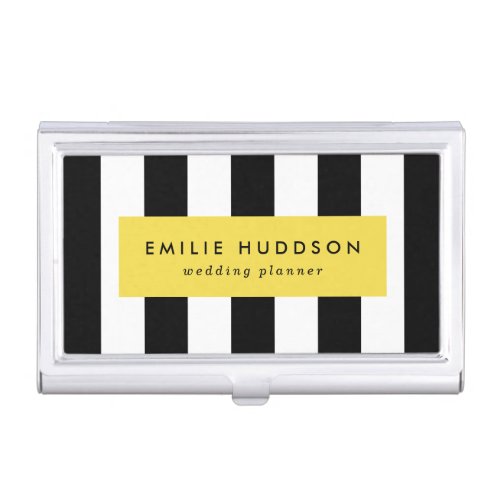 Black and White Stripes Striped Pattern Lines Business Card Case