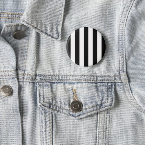 Black and White Stripes Striped Pattern Lines Button