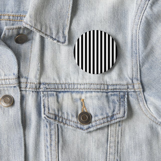 Black and White Stripes, Striped Pattern, Lines Button (In Situ)