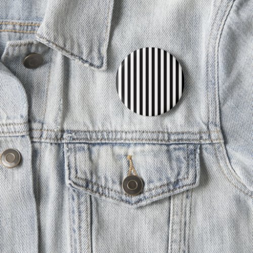 Black and White Stripes Striped Pattern Lines Button