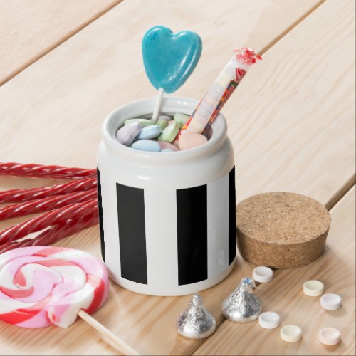 Black and White Stripes Striped Pattern Lines Candy Jar