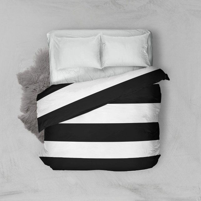 Black and White Stripes, Striped Pattern, Lines Duvet Cover (Creator Uploaded)