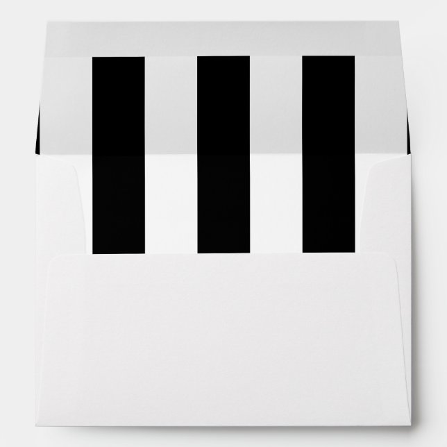 Black and White Stripes, Striped Pattern, Lines Envelope (Back (Bottom))
