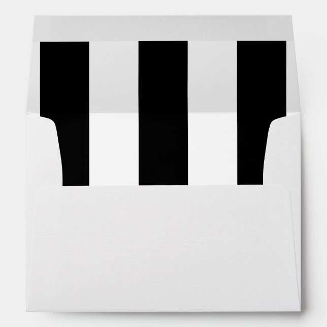 Black and White Stripes, Striped Pattern, Lines Envelope (Back (Bottom))