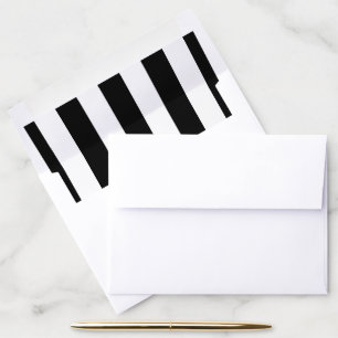 Black and White Stripes, Striped Pattern, Lines Envelope Liner