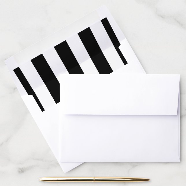 Black and White Stripes, Striped Pattern, Lines Envelope Liner (Desk)