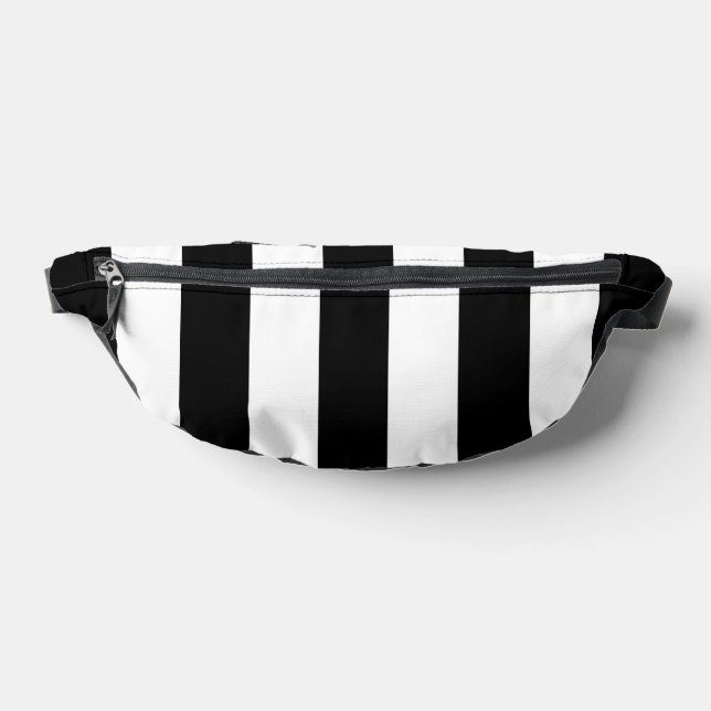 Black and White Stripes, Striped Pattern, Lines Fanny Pack (Lay Down)