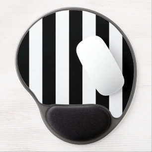 Black and White Stripes, Striped Pattern, Lines Gel Mouse Pad