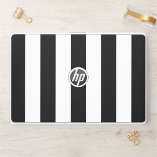 Black and White Stripes, Striped Pattern, Lines HP Laptop Skin