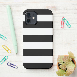 Black and White Stripes, Striped Pattern, Lines iPhone 12 Case