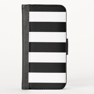 Black and White Stripes, Striped Pattern, Lines iPhone X Wallet Case