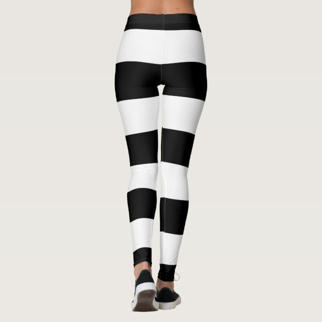 qvhmly＊　Stripe Leggings 26SS Black and White Stripes, Striped Pattern, Lines Leggings | Zazzle