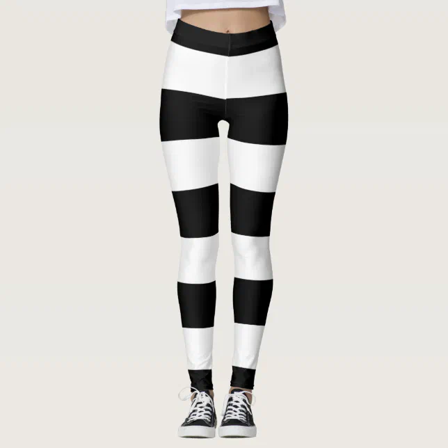 Black and White Stripes, Striped Pattern, Lines Leggings | Zazzle