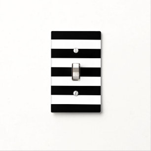 Black and White Stripes, Striped Pattern, Lines Light Switch Cover