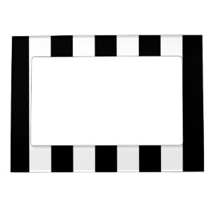Black and White Stripes, Striped Pattern, Lines Magnetic Frame