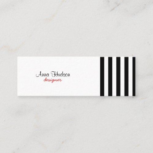 Artistic Abstract Lines Stripes White Black Business Card Template