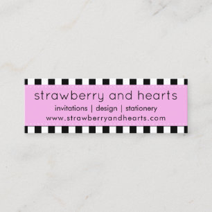 Black and White Stripes, Striped Pattern, Lines Mini Business Card