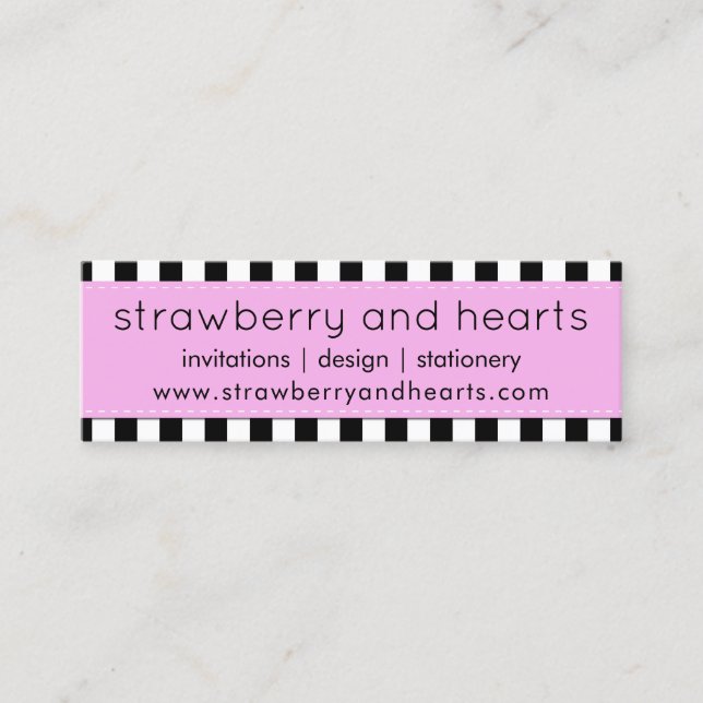 Black and White Stripes, Striped Pattern, Lines Mini Business Card (Front)