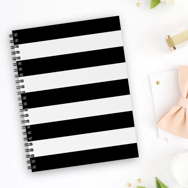 Black and White Stripes, Striped Pattern, Lines Notebook | Zazzle